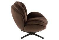 J-Line sofa Relax -+ footstool - metal/textile - dark brown