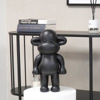 Ornament - Monkey Figurine 'The Legend'- Polyresin - Black - 33x21x50cm