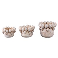 Latesha Cream Round Cement Pot With Lemons L