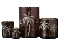 J-Line lantern Palm tree - glass - brown - extra large