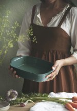 Emile Henry Schaal rechthoekig E-box - 420x270mm - Cèdre