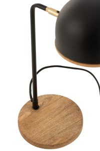 J-Line table lamp Evy - iron/wood - black/natural