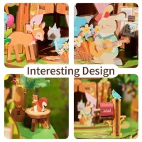 Tonecheer, Muziekdoosje, DIY 3D Houten Puzzel, Forest Party, TQ070, 14x14x15,4