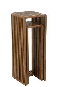 J-Line side table Cube Recycled Teak - natural wood