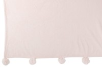 J-Line Plaid Pompom - polyester - light pink - 170 x 130 cm