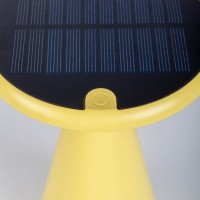 Solar battery table lamp "Palu" for outside and inside, made of plastic in yellow, 20 cm high