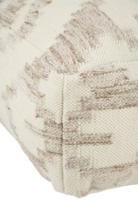 J-Line Pouf Square Ethnic Patterns Wool/Cotton Cream/Beige