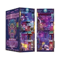 Tonecheer, DIY Book Nook, Cyber City Bookend, TQ131, 24,5x18x10cm
