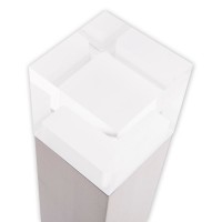 LED outer socket light "Leah" made of metal and plastic in steel-blank, integrated LED, path lights
