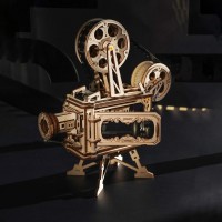 Wooden Puzzle 3D Vitascope/Movie Projector, Robotime, LK601, 25.5x13.3x22.3cm