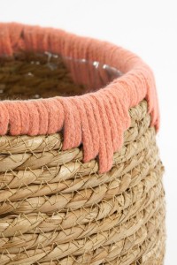 Jorck Plant Basket - Set of 3 - H24 x Ø26 cm - Seagrass - Pink, Brown