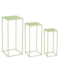 Quinty Bijzettafel - Set van 3 - L30 x B30 x H70 cm - IJzer - Lichtgroen