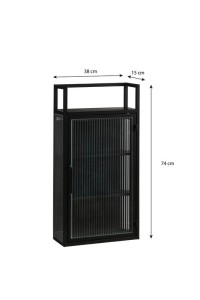 Clifton wall cupboard - L38 x B15 x H74 cm - Metal - Black