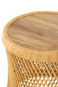 J-Line side table Cylindrical - rattan - natural