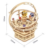 Music Box Wood DIY 3D Puzzle Starry Night, Robotime, AMK51, 13.5x13.5x15.5cm