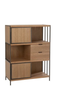 J-Line Compartments cupboard - wood/metal - natural