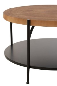 J-Line Coffee table Voni MDF/Iron Black/Natural