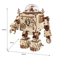 Music Box Wood DIY 3D Puzzle Orpheus, Robotime, AM601, 15x9.2x18.5cm