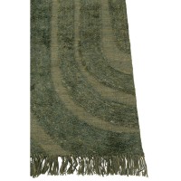 J-Line vloerkleed Afgeronde Lijnen - wol - kakigroen