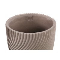 Lianna Beige Cement Round Pot Line Pattern L