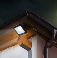 LED outer lamp "spotlight" 30W, made of metal and glass in black, with integrated LED