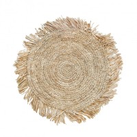 De Fringe Raffia Placemat Round - Naturel