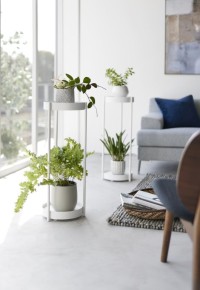 Yamazaki 2-tiered plant stand with caster - Tower - White