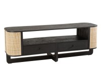 J-Line Molly TV cabinet - wood - natural/black - home accessories
