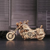 Wooden Puzzle 3D Cruiser Motorcycle, Robotime, LK504, 27x11.6x16cm