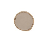 J-Line cushion Round 1 Side - wicker/textile - natural