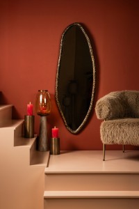 Paislie Brass Organic Shaped Mirror Oval