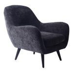 Donny Anthracite Fauteuil Black Wooden Legs