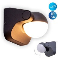 LED wall lamp "pallas", made of metal and plastic in anthracite, with integrated LED