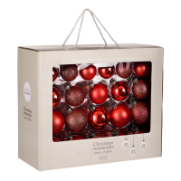 Kerstballen Set - 42 Stuks - Ø7 cm - Glas - Rood