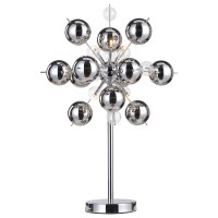 Table lamp "explosion", table lamp made of metal and glass, chrome, G9, table lamp 73 cm high