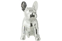 J -Line Decoration Bulldog Mirror - resin - Silver