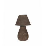 Peake Brown Mango Wood Round Table Lamp Low