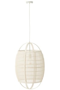 J-Line Hanging Lamp Ion Linen/Bamboo White Large