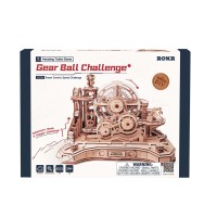 Robotime, 3D DIY Houten Modelbouwpakket Gearball Scramble, Marble Run, EGC01, 29,5x19,5x23,5cm
