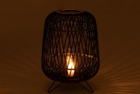 J-Line lantern On Foot - bamboo - black/natural - large