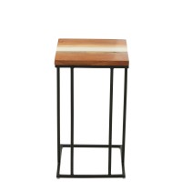 J-Line bijzettafel Vierkant - hout/epoxyhars - naturel/wit