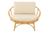 J-Line chair + cushion - jute/textile - natural/white