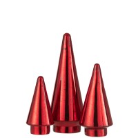 J-Line decoratie Kerstboom - glas - rood - large - LED lichtjes