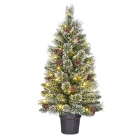 Vandans Kunstkerstboom in Pot - H90 x Ø48 cm - Groen Frosted