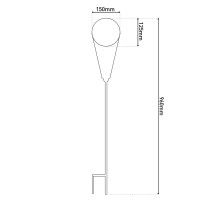 LED Solar-Erdspieß "TORCH" Außen-Erdspieß aus Metall und Kunststoff in Kupfer, mit integrierter LED
