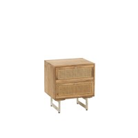 J-Line Nachtkast Rattan Mangohout Naturel
