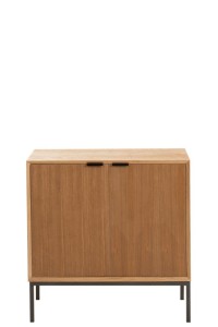 J-Line cabinet on legs - 2 doors - wood/metal - natural