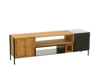 J-Line TV cabinet Tina - wood/iron - black/natural