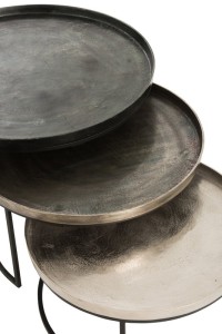 J-Line side table Round - aluminum - black/mix