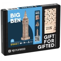 mr. Playwood 3D Wooden Puzzle, Big Ben, 10407, 9.5x9.5x36cm